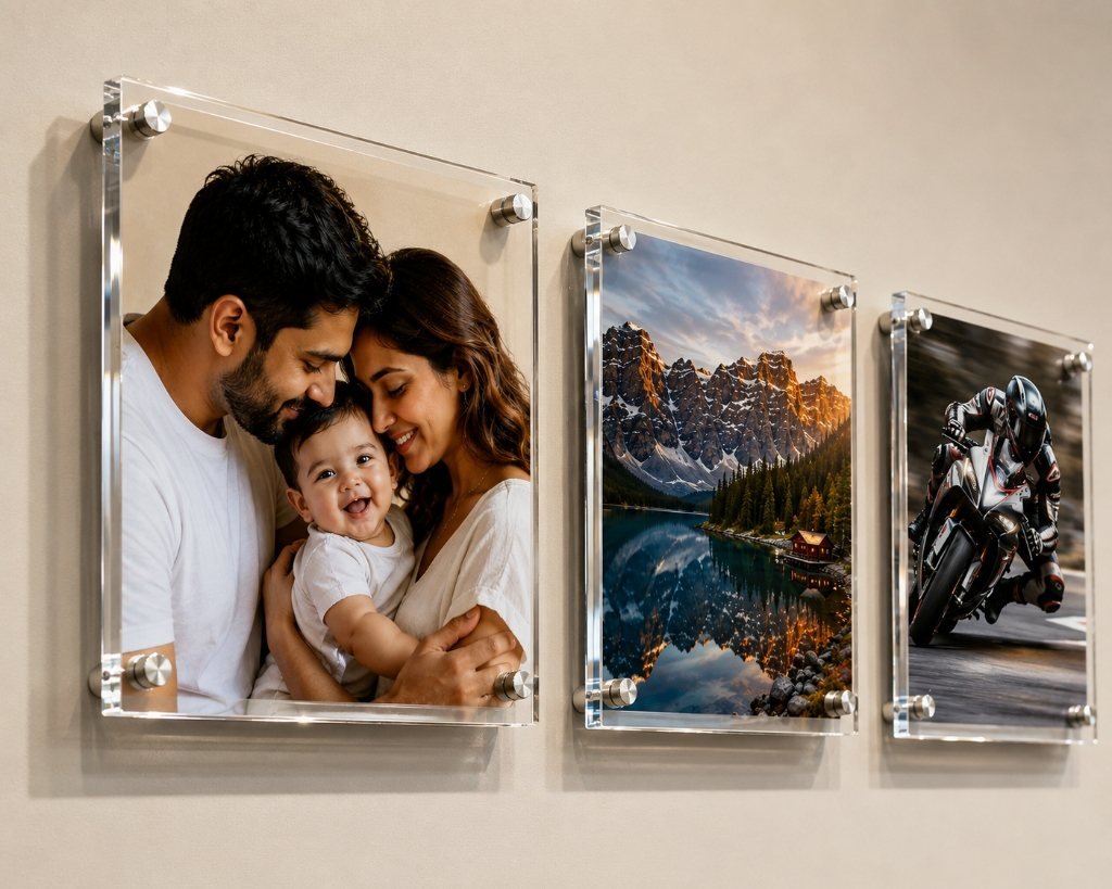 Custom Acrylic Photo Frame with Standoffs