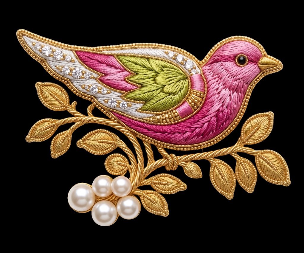 Bridal Bird Motif DTF Transfer